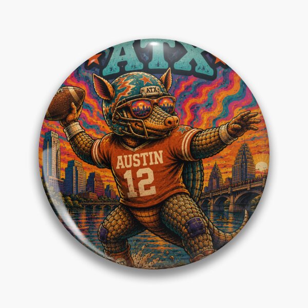 Item preview, Game Day ATX Armadillo – Austin Football Psychedelic Retro T-Shirt Design designed and sold by CurlyAngle.