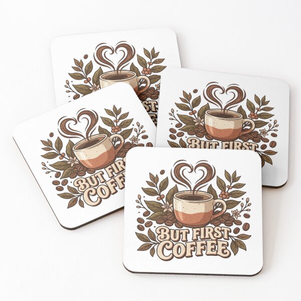 Item preview, But First Coffee — Vintage Botanical Coffee Cup Heart Steam Floral Graphic Tee designed and sold by HobsS.
