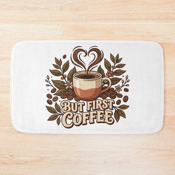 Item preview, But First Coffee — Vintage Botanical Coffee Cup Heart Steam Floral Graphic Tee designed and sold by HobsS.