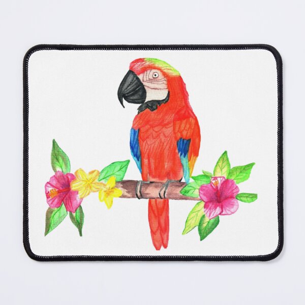 Item preview, Hand Painted Watercolor Parrot With Flowers  designed and sold by DivineHaven.