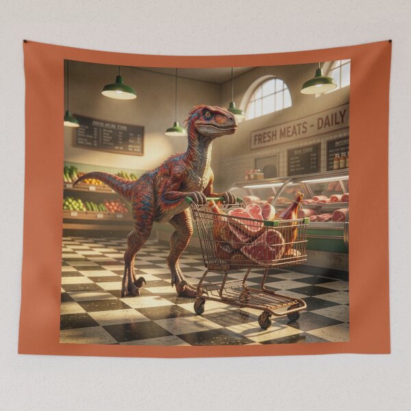 Item preview, Velociraptor Visits the Butcher designed and sold by Tridentulus.