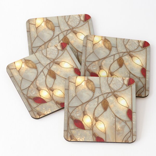 Item preview, Christmas Lights in Stained Glass Retro Festive Magic designed and sold by BriSher.
