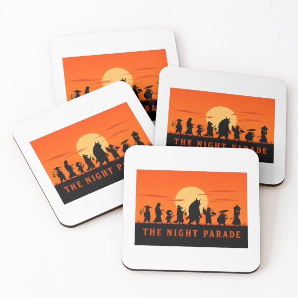 Item preview, Japanese Night Parade of Mythical Creatures Silhouette Art designed and sold by SplashTastic.