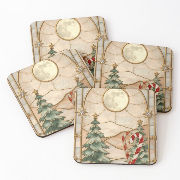 Item preview, Christmas Stained Glass: Candy Canes and Moon designed and sold by BriSher.