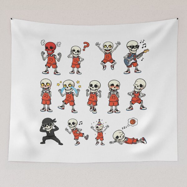 Item preview, Funny Skeleton Basketball Sticker Pack — Skull Player Expression Meme Characters designed and sold by RamyGallery.