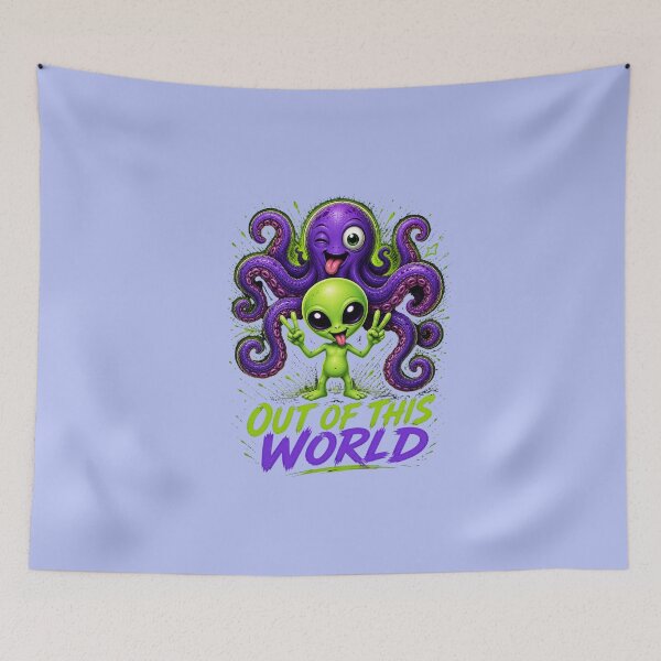 Item preview, Out Of This World – Funny Alien and Octopus Design designed and sold by Aimetoi.