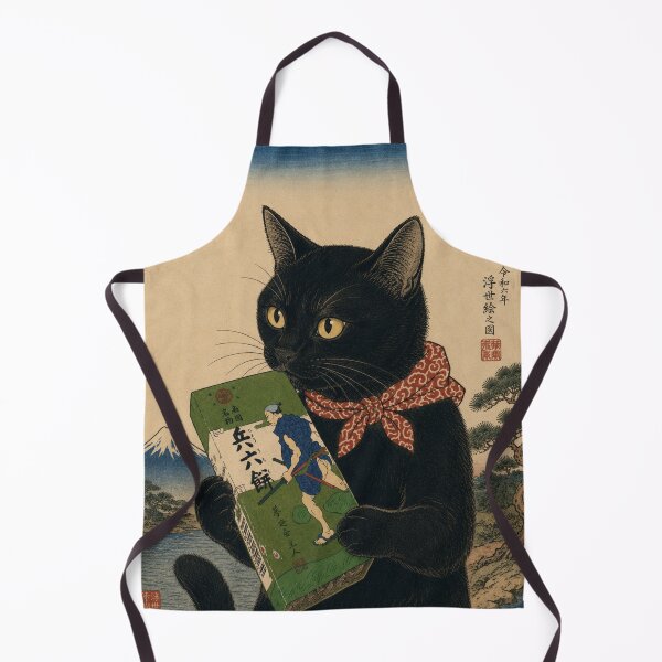 Item preview, Black Cat with Hyorokumochi – Ukiyo-e Spirit of Japan designed and sold by Komatoya.