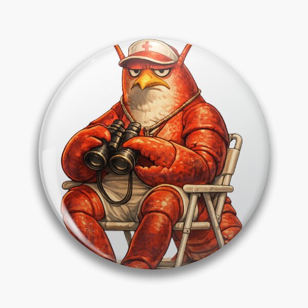 Item preview, Lobster Lifeguard Existential Crisis, Funny Coastal Burnout Animal Art designed and sold by ByAnad.