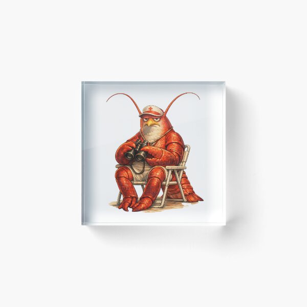 Item preview, Lobster Lifeguard Existential Crisis, Funny Coastal Burnout Animal Art designed and sold by ByAnad.