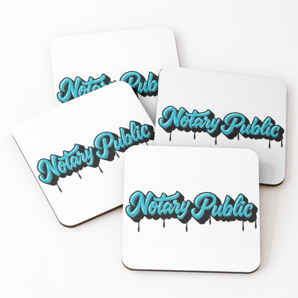 Item preview, Turquoise Script Notary Public Art designed and sold by NotaryLife.