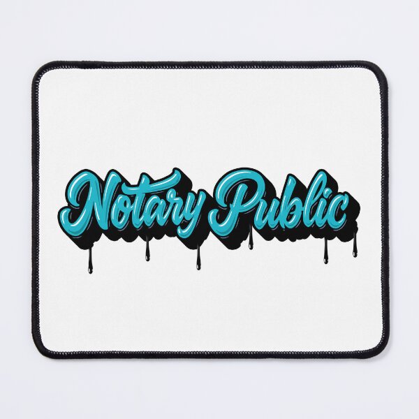 Item preview, Turquoise Script Notary Public Art designed and sold by NotaryLife.