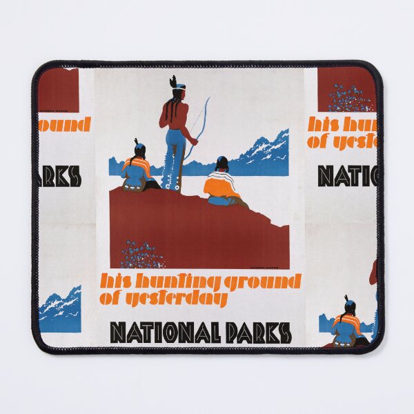 Item preview, Vintage National Parks Poster | Dorothy Waugh Art Deco Print | 1930s Native American Figures | WPA Era Wall Art | Art Deco Style designed and sold by artofuniverse.