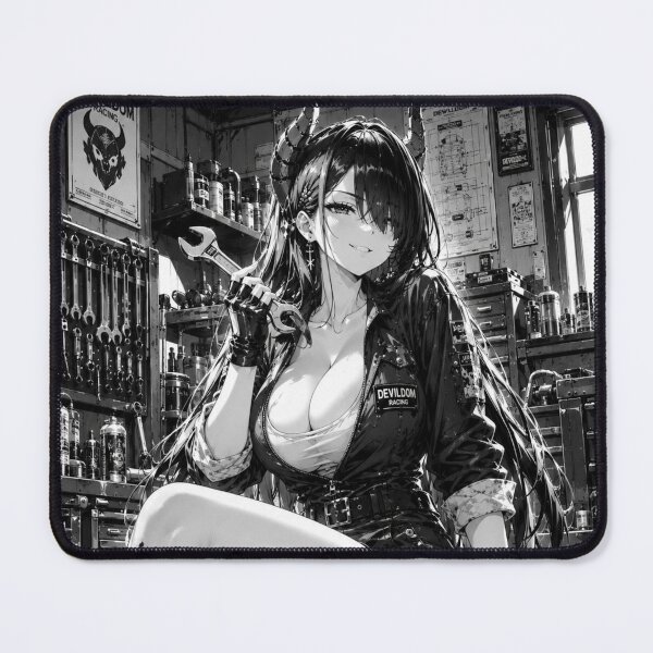 Item preview, Anime Mechanic Girl – Black and White Automotive Waifu designed and sold by Ericks0087.