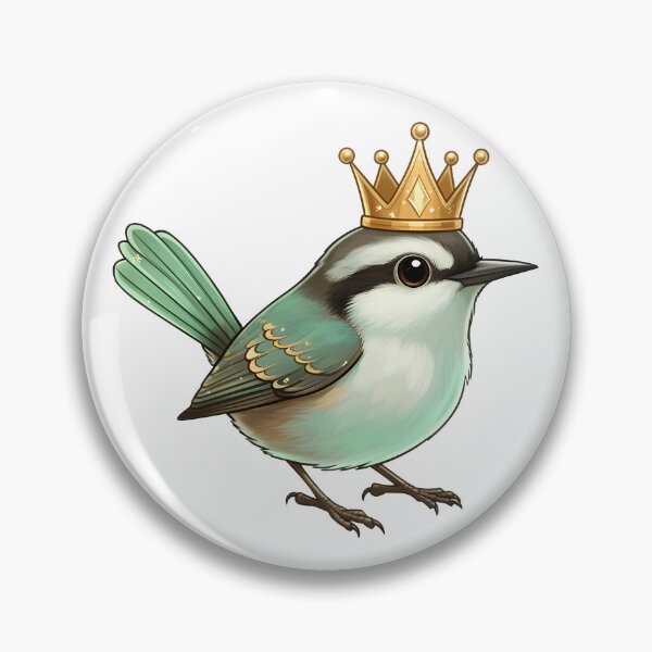Item preview, Wren with Crown Tiny Royalty Print designed and sold by WrenAndWhimsy.