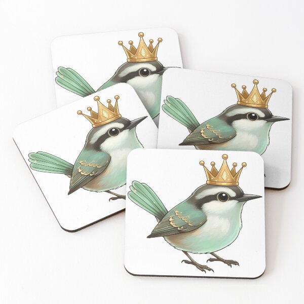 Item preview, Wren with Crown Tiny Royalty Print designed and sold by WrenAndWhimsy.
