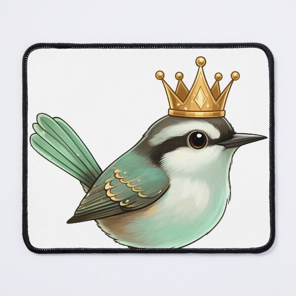 Item preview, Wren with Crown Tiny Royalty Print designed and sold by WrenAndWhimsy.