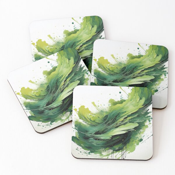 Item preview, Green Paint Flow Abstract – Dynamic Nature Motion Sticker designed and sold by Picmagico.
