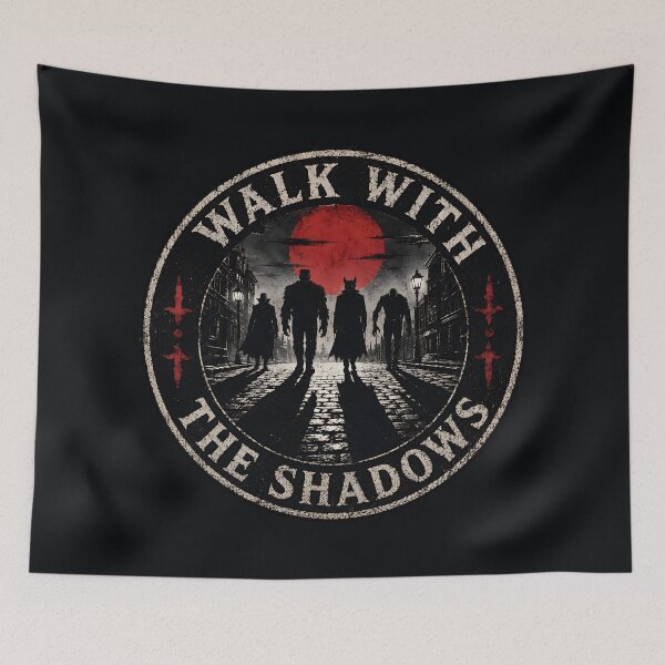Item preview, Walk With The Shadows Classic Monsters Grunge Vintage Art designed and sold by SplashTastic.