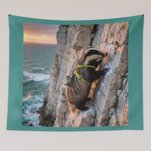 Item preview, Free Climbing Badger Scales Cliffs of Dover designed and sold by Tridentulus.