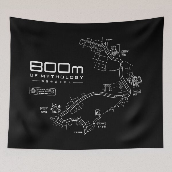 Item preview, Mythology Route Map Japanese Yokai Graphic Map Design designed and sold by SplashTastic.