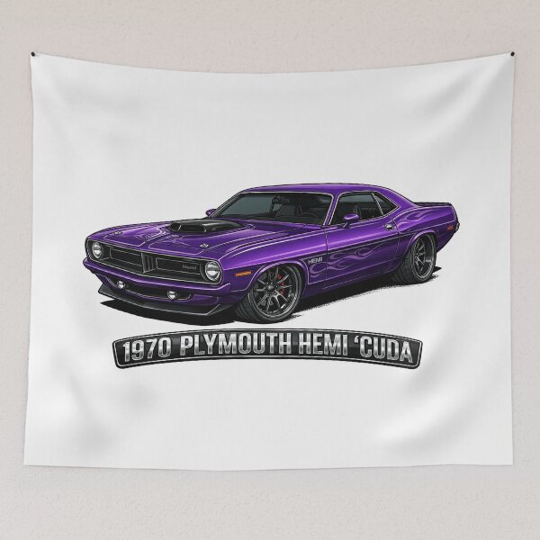 Item preview, 1970 Plymouth Hemi Cuda Classic Muscle Car Illustration designed and sold by SasquatchTrail.
