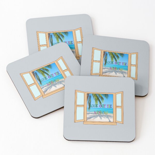 Item preview, Look Out The Window – Vibrant Beach View Illustration designed and sold by Aimetoi.