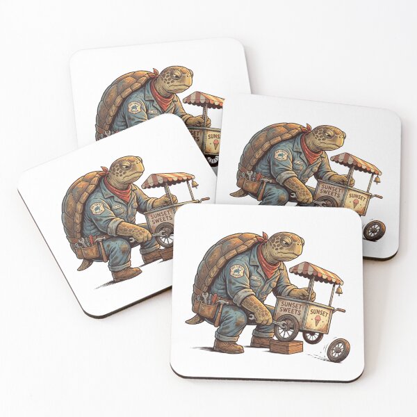 Item preview, Sea Turtle Ice Cream Cart Mechanic, Funny Coastal Burnout Animal Art designed and sold by ByAnad.
