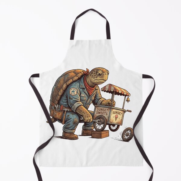Item preview, Sea Turtle Ice Cream Cart Mechanic, Funny Coastal Burnout Animal Art designed and sold by ByAnad.