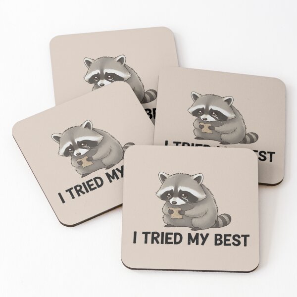 Item preview, I Tried My Best Raccoon Shirt – Sad Cute Meme Tee, Relatable Burnout Animal  designed and sold by ZyxDes.
