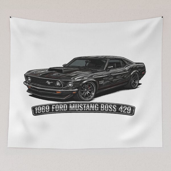 Item preview, 1969 Ford Mustang Boss 429 Classic Muscle Car Art designed and sold by SasquatchTrail.