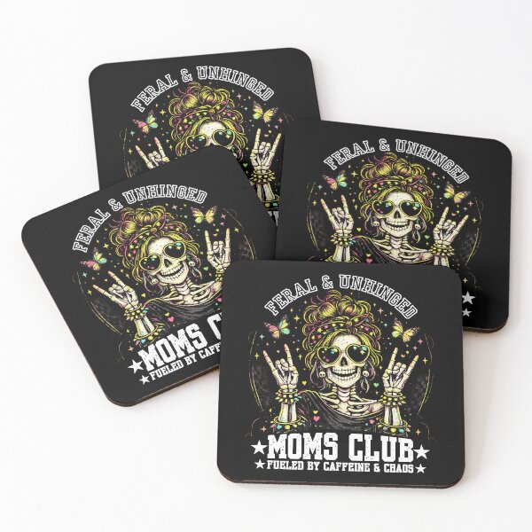 Item preview, Feral And Unhinged Moms Club Shirt Funny Chaos Mom Skeleton Graphic Tee designed and sold by Teetreasure2.