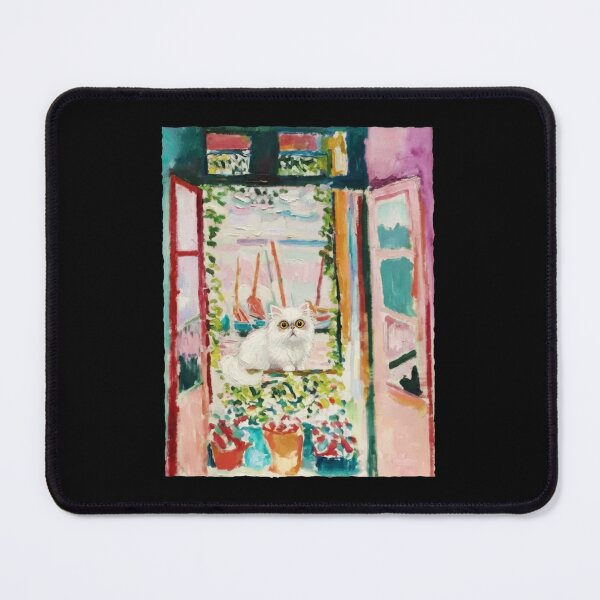 Item preview, White Persian Cat by Open Window in Colorful Painterly Room designed and sold by JordynLadukeg65.