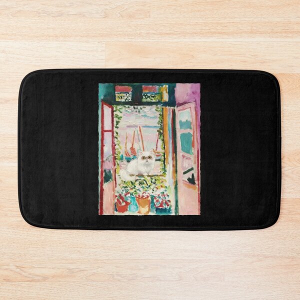 Item preview, White Persian Cat by Open Window in Colorful Painterly Room designed and sold by JordynLadukeg65.