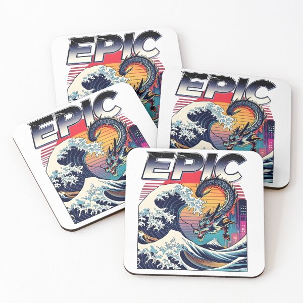 Item preview, Epic Japanese Dragon Wave Retro Sunset Anime Style designed and sold by wingoo22.