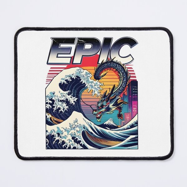 Item preview, Epic Japanese Dragon Wave Retro Sunset Anime Style designed and sold by wingoo22.