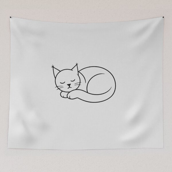 Item preview, Zen Sleeping Cat Minimalist Line Art Journal designed and sold by tineldesign.
