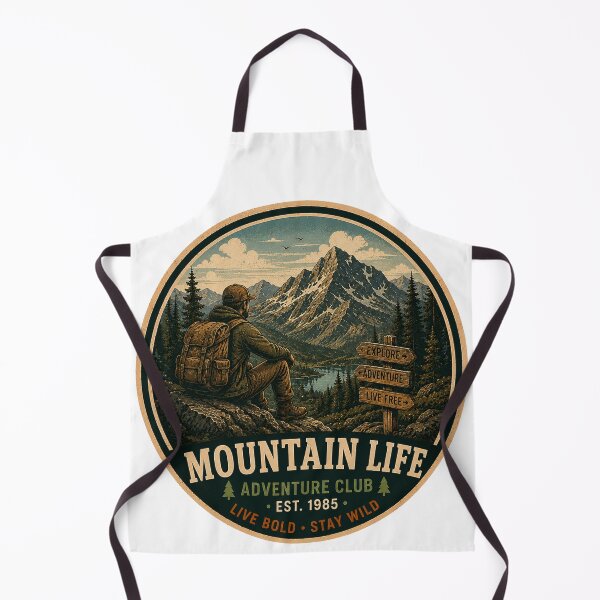 Item preview, MOUNTAIN LIFE Retro Badge – Vintage Adventure Graphic designed and sold by Mac Sketches.