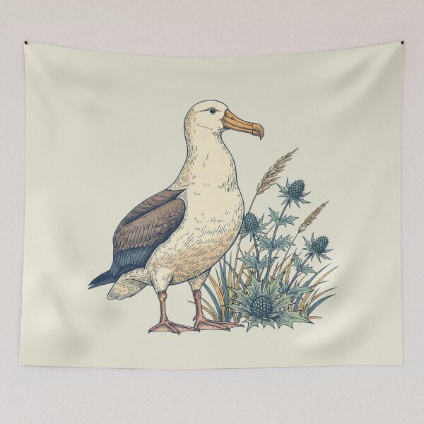 Item preview, Albatross Dune Botanical Vintage Art designed and sold by BirdsnStuff.
