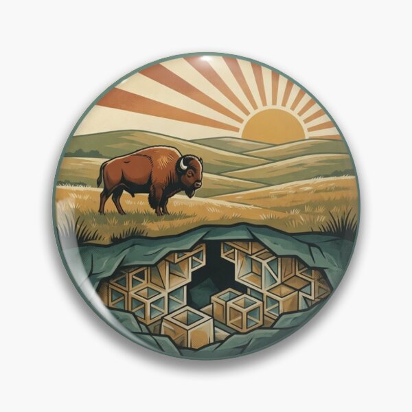 Item preview, Wind Cave National Park South Dakota Vintage WPA Travel Badge designed and sold by C0smicTraveler.