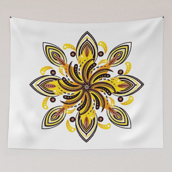 Item preview, Surfers mandala - Brown and Yellow designed and sold by Home Cyn Home.