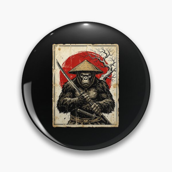 Item preview, Ronin Gorilla Warrior With Vintage Japanese Ink Poster Style designed and sold by titanlevi.