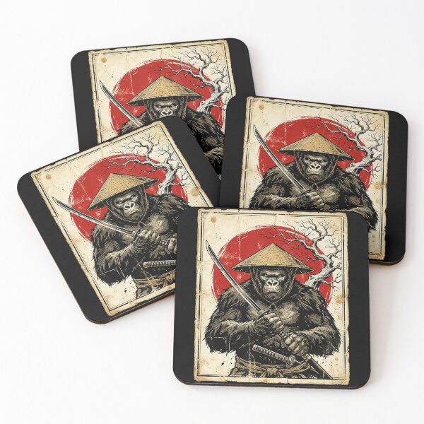 Item preview, Ronin Gorilla Warrior With Vintage Japanese Ink Poster Style designed and sold by titanlevi.