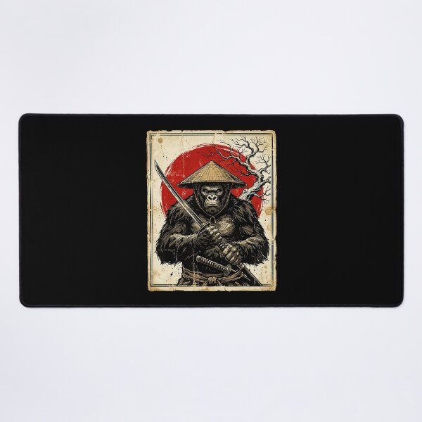 Item preview, Ronin Gorilla Warrior With Vintage Japanese Ink Poster Style designed and sold by titanlevi.