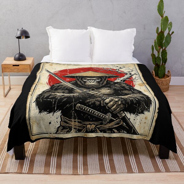 Item preview, Ronin Gorilla Warrior With Vintage Japanese Ink Poster Style designed and sold by titanlevi.
