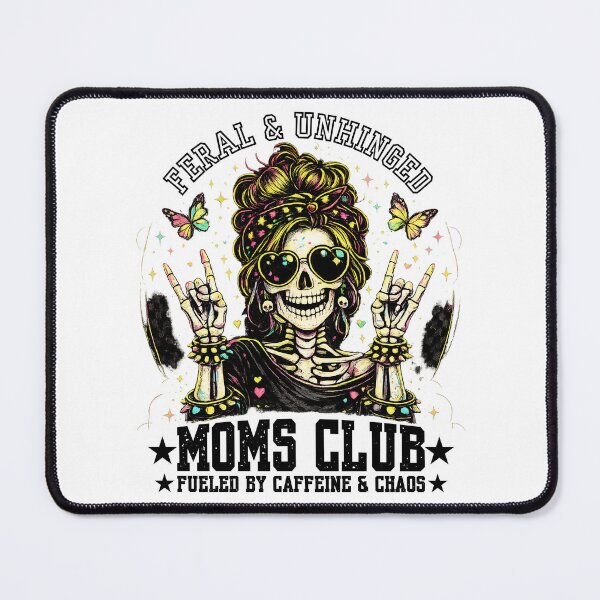 Item preview, Feral And Unhinged Moms Club Shirt Funny Chaos Mom Skeleton Graphic Tee designed and sold by Teetreasure2.