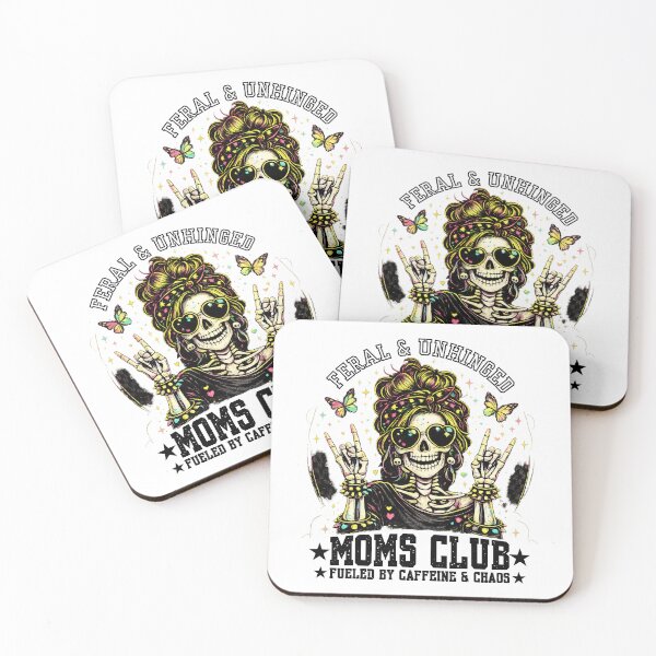 Item preview, Feral And Unhinged Moms Club Shirt Funny Chaos Mom Skeleton Graphic Tee designed and sold by Teetreasure2.