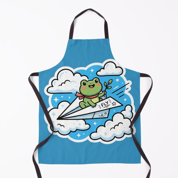 Item preview, Cute Frog on Paper Airplane – Dreamy Cloud Adventure Cartoon Art designed and sold by ArtsyExplorer.