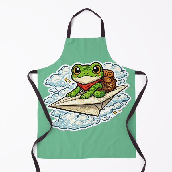 Item preview, Frog on Paper Airplane – Dreamy Cloud Adventure Cute Cartoon Art designed and sold by ArtsyExplorer.