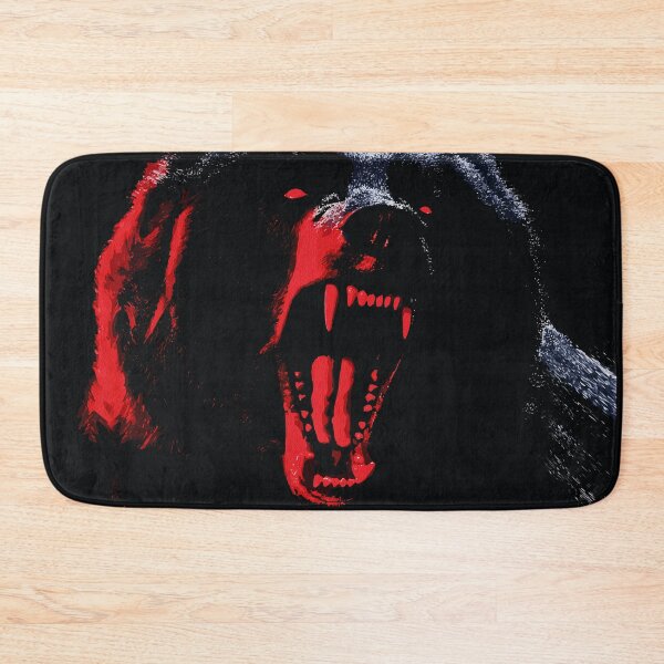 Item preview, Bear in Red Light — Snarling Predator Dark Wildlife Portrait Art designed and sold by RamyGallery.