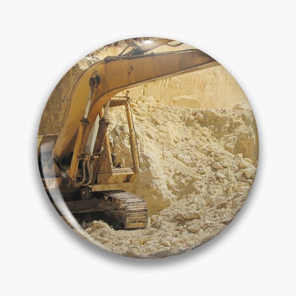 Item preview, Yellow Excavator Working In A Limestone Quarry Excavation Site With Heavy Construction Machinery designed and sold by Nmallia.